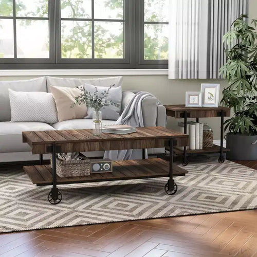Ensemble de 2 tables basses industrielles Huntingdale - miBasics