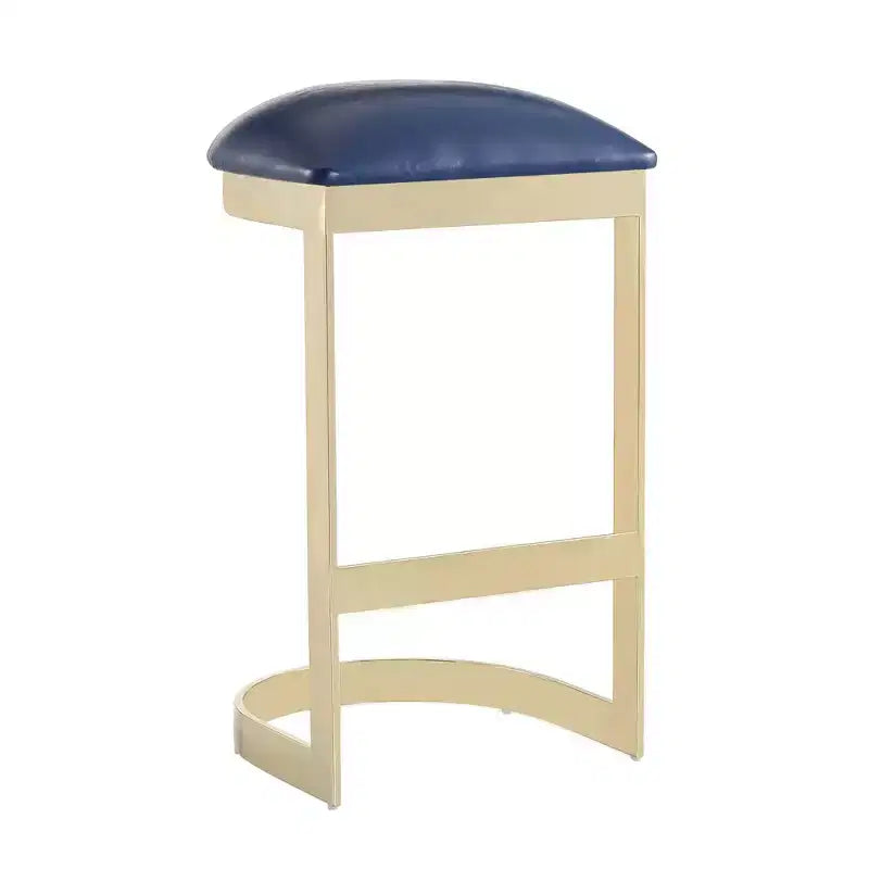 Lot de 2 tabourets de bar Aura rembourrés en acier inoxydable - Manhattan Comfort