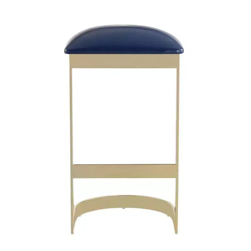 Lot de 2 tabourets de bar Aura rembourrés en acier inoxydable - Manhattan Comfort