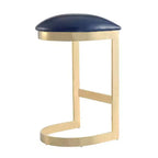 Lot de 2 tabourets de bar Aura rembourrés en acier inoxydable - Manhattan Comfort