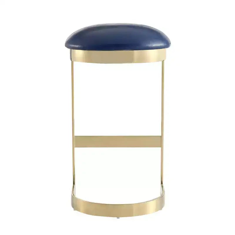 Lot de 2 tabourets de bar Aura rembourrés en acier inoxydable - Manhattan Comfort