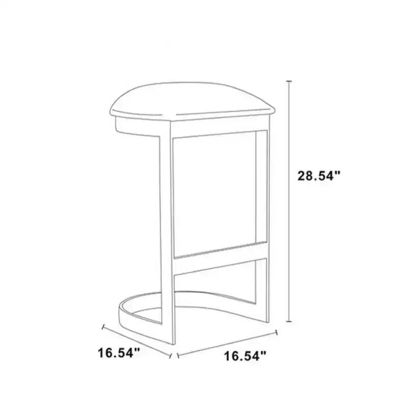 Lot de 2 tabourets de bar Aura rembourrés en acier inoxydable - Manhattan Comfort
