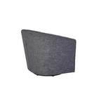 Fauteuil tonneau rembourré en bois Liria pour salon avec piètement pivotant en métal | ART OF LIVING DESIGNS