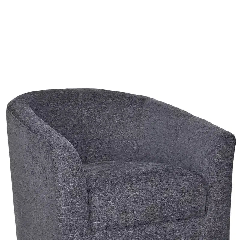 Fauteuil tonneau rembourré en bois Liria pour salon avec piètement pivotant en métal | ART OF LIVING DESIGNS