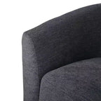 Fauteuil tonneau rembourré en bois Liria pour salon avec piètement pivotant en métal | ART OF LIVING DESIGNS