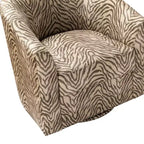 Fauteuil tonneau rembourré en bois Liria pour salon avec piètement pivotant en métal | ART OF LIVING DESIGNS