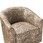 Fauteuil tonneau rembourré en bois Liria pour salon avec piètement pivotant en métal | ART OF LIVING DESIGNS