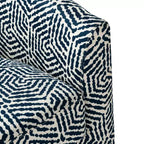 Fauteuil tonneau rembourré en bois Liria pour salon avec piètement pivotant en métal | ART OF LIVING DESIGNS