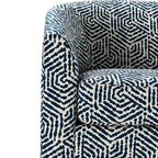 Fauteuil tonneau rembourré en bois Liria pour salon avec piètement pivotant en métal | ART OF LIVING DESIGNS