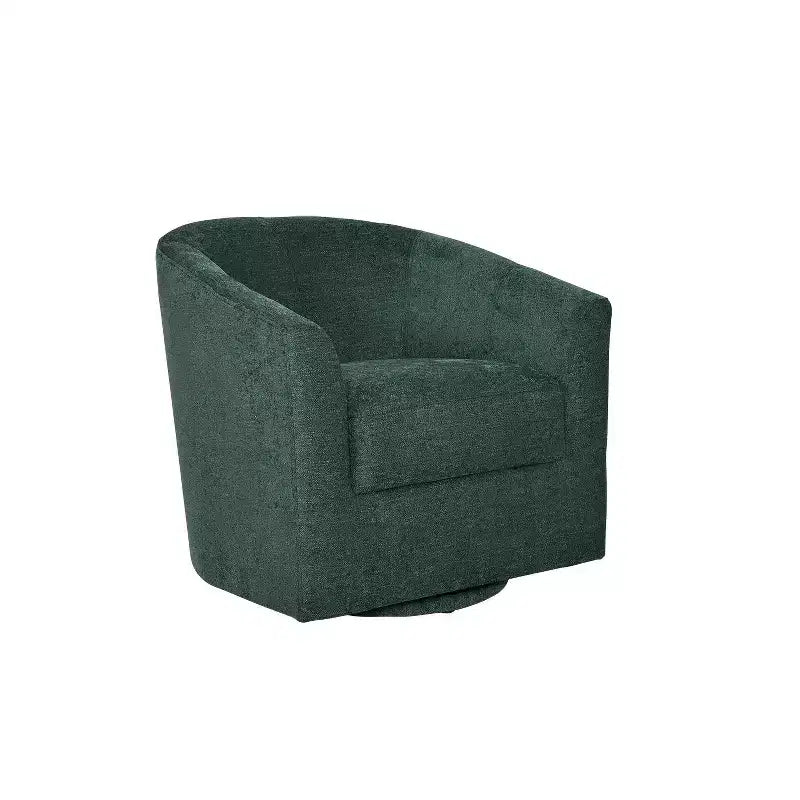 Fauteuil tonneau rembourré en bois Liria pour salon avec piètement pivotant en métal | ART OF LIVING DESIGNS