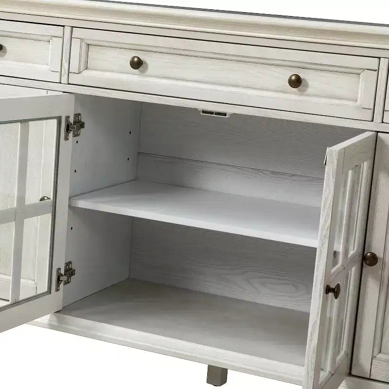 Nikolaj Buffet traditionnel 3 tiroirs de 147 cm de large avec pieds en bois massif | KARAT HOME