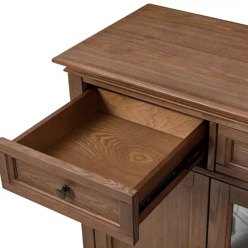 Nikolaj Buffet traditionnel 3 tiroirs de 147 cm de large avec pieds en bois massif | KARAT HOME