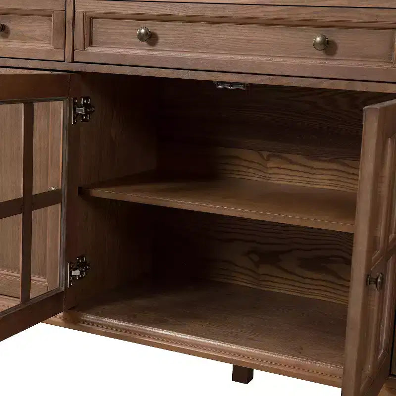 Nikolaj Buffet traditionnel 3 tiroirs de 147 cm de large avec pieds en bois massif | KARAT HOME