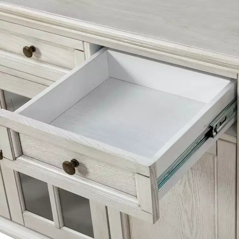 Nikolaj Buffet traditionnel 3 tiroirs de 147 cm de large avec pieds en bois massif | KARAT HOME
