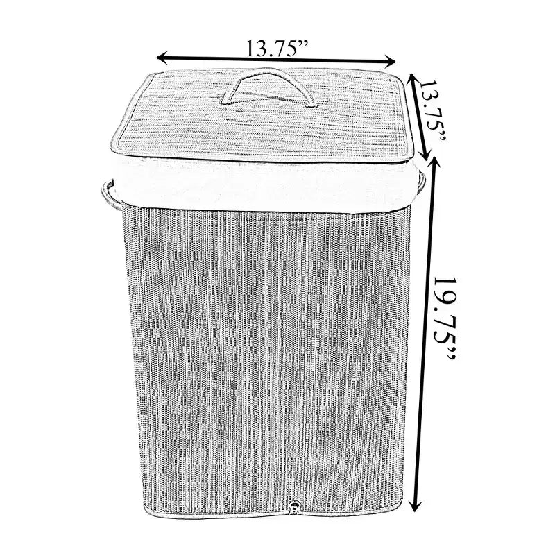 Panier à linge pliable Wickerwise avec couvercle et poignées pour organiser les vêtements et les jouets, bac de lavage durable