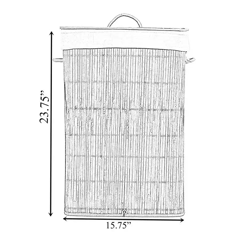 Panier à linge pliable Wickerwise avec couvercle et poignées pour organiser les vêtements et les jouets, bac de lavage durable