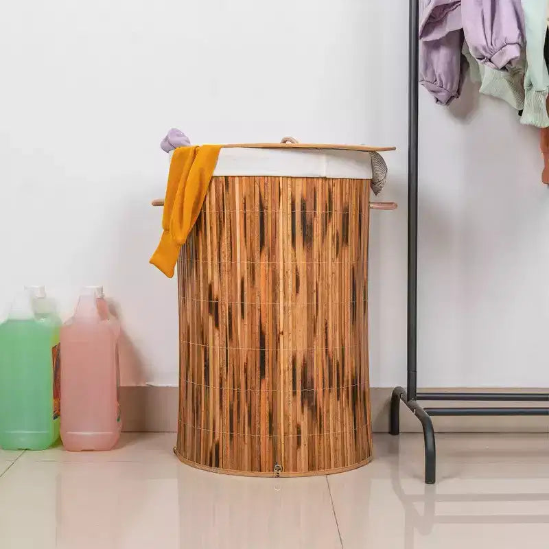 Panier à linge pliable Wickerwise avec couvercle et poignées pour organiser les vêtements et les jouets, bac de lavage durable