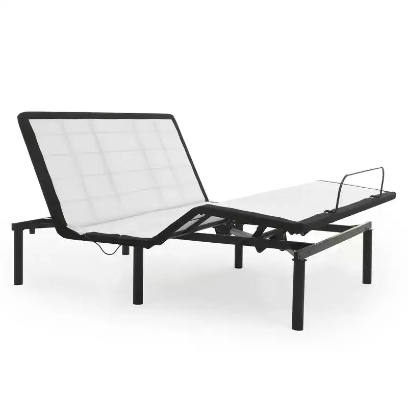Continental Sleep,15 Adjustable Bed Base With Head and Foot Incline, Wired Remote, Patented Screw-In 6 Legs, White