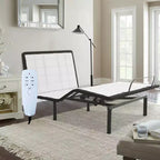 Continental Sleep, sommier articulé réglable 15, inclinaison tête et pieds, télécommande filaire, 6 pieds vissables brevetés, blanc