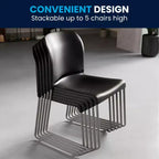 Flash Furniture Lot de 4 chaises empilables HERCULES Series avec dossier complet profilé, capacité 400 kg, piétement traîneau à revêtement poudré