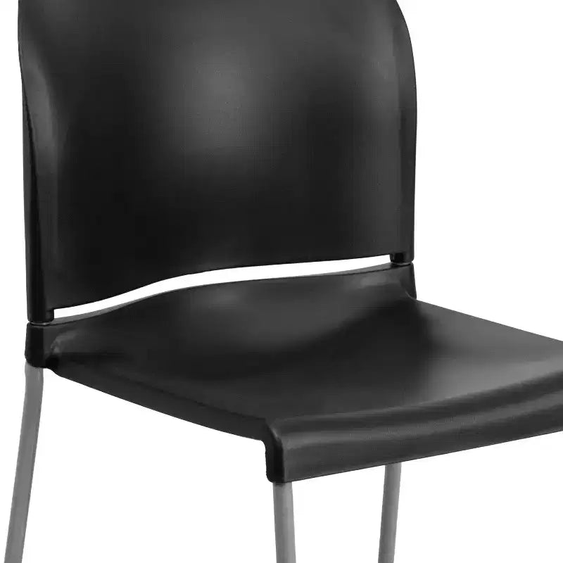 Flash Furniture Lot de 4 chaises empilables HERCULES Series avec dossier complet profilé, capacité 400 kg, piétement traîneau à revêtement poudré