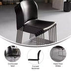 Flash Furniture Lot de 4 chaises empilables HERCULES Series avec dossier complet profilé, capacité 400 kg, piétement traîneau à revêtement poudré