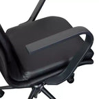 Fauteuil de bureau de direction rembourré Flash Furniture James à dossier mi-haut avec piètement et accoudoirs en métal brossé