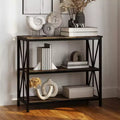 Hastings Home 3-Tier Freestanding Barnwood Bookshelf, Industrial Bookcase for Home or Office Organization and Storage, Brown Woodgrain