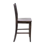 Emma and Oliver Lot de 2 tabourets de bar modernes en bois style ferme avec dossier sculpté décoratif et assise en bois