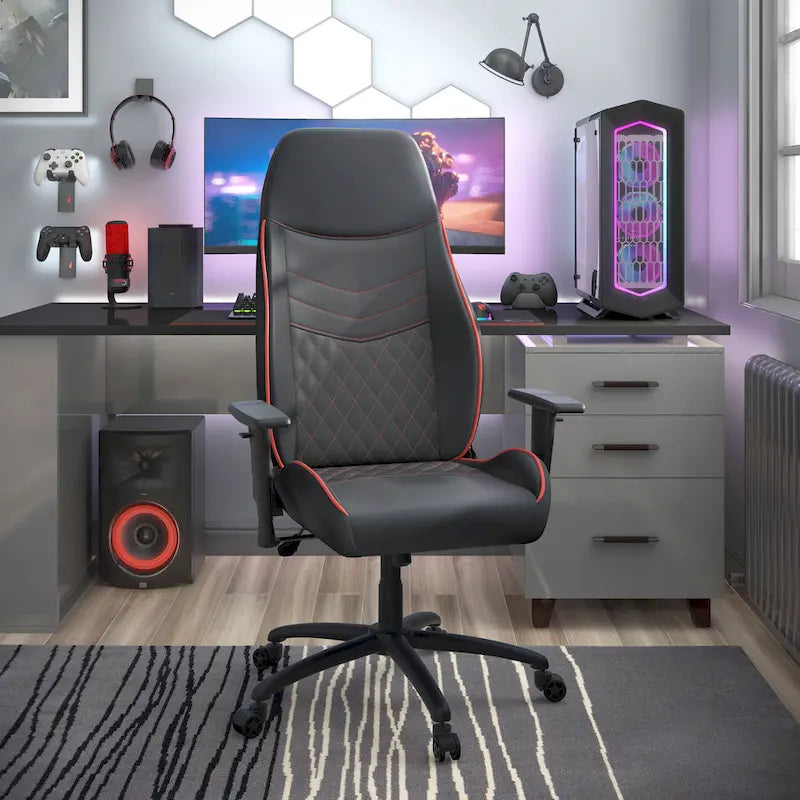 Fauteuil de jeu inclinable en similicuir – Design de voiture de course, 5 couleurs, capacité de 118 kg