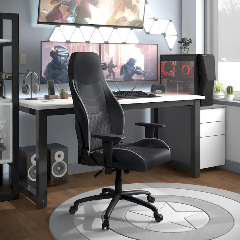 Fauteuil de jeu inclinable en similicuir – Design de voiture de course, 5 couleurs, capacité de 118 kg