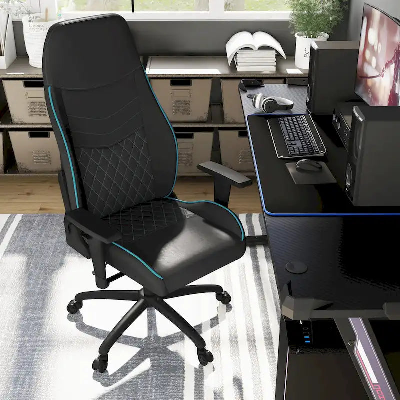 Fauteuil de jeu inclinable en similicuir – Design de voiture de course, 5 couleurs, capacité de 118 kg