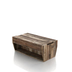 Table basse relevable rustique avec rangement – Chêne recyclé, style ferme, 104 cm