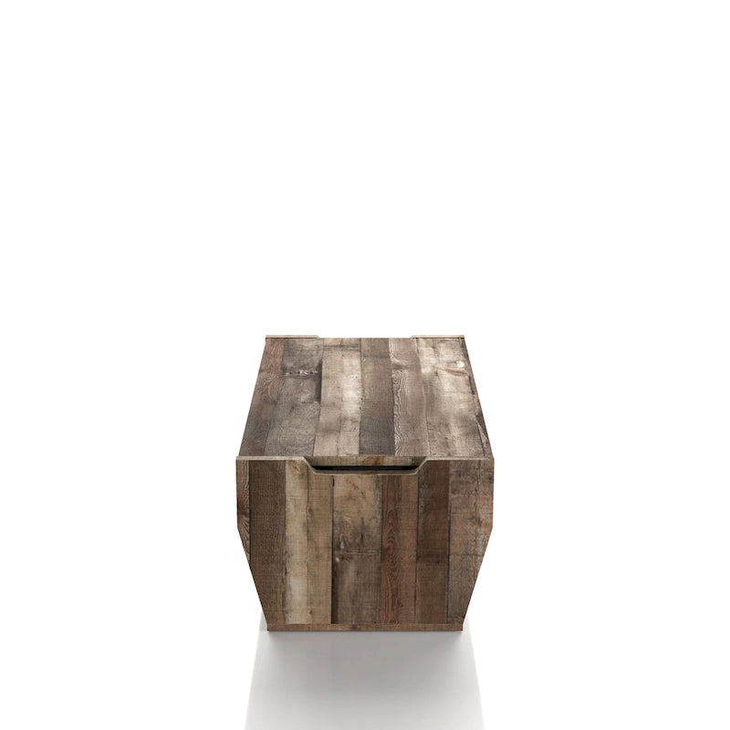 Table basse relevable rustique avec rangement – Chêne recyclé, style ferme, 104 cm