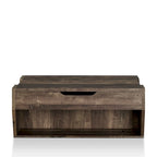 Table basse relevable rustique avec rangement – Chêne recyclé, style ferme, 104 cm
