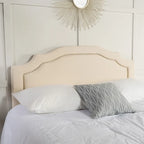 Tête de lit rembourrée pleine/grand lit ajustable – Clous décoratifs, cadre en fer