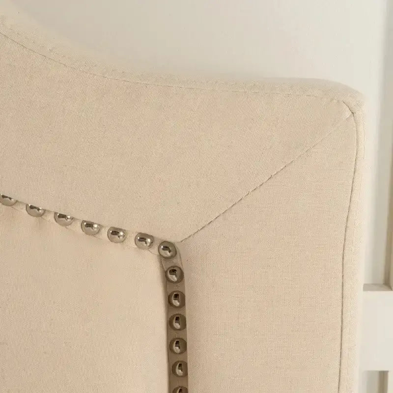 Tête de lit rembourrée pleine/grand lit ajustable – Clous décoratifs, cadre en fer