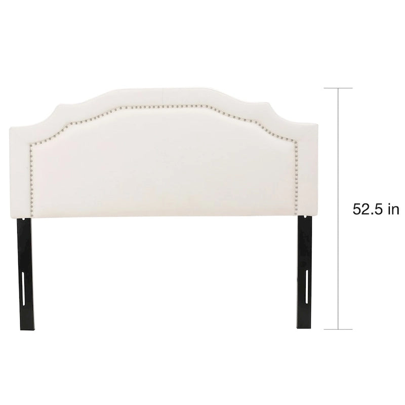 Tête de lit rembourrée pleine/grand lit ajustable – Clous décoratifs, cadre en fer