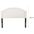 Tête de lit rembourrée pleine/grand lit ajustable – Clous décoratifs, cadre en fer