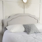 Tête de lit rembourrée pleine/grand lit ajustable – Clous décoratifs, cadre en fer