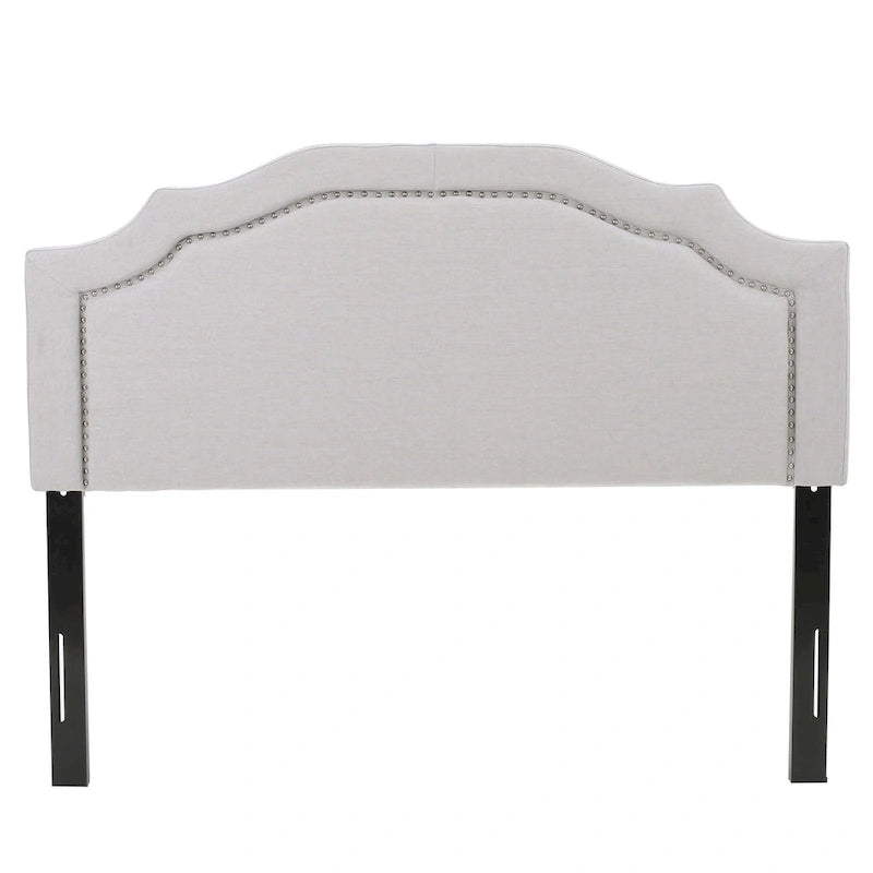 Tête de lit rembourrée pleine/grand lit ajustable – Clous décoratifs, cadre en fer