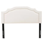 Tête de lit rembourrée pleine/grand lit ajustable – Clous décoratifs, cadre en fer
