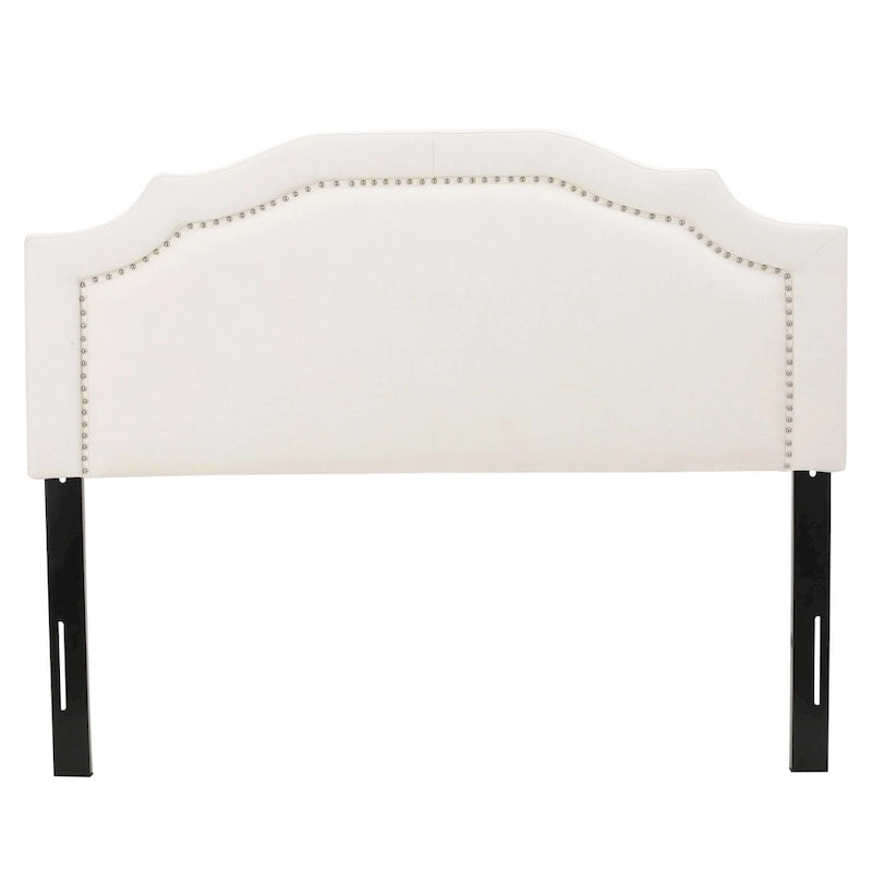 Tête de lit rembourrée pleine/grand lit ajustable – Clous décoratifs, cadre en fer