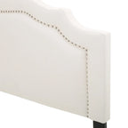 Tête de lit rembourrée pleine/grand lit ajustable – Clous décoratifs, cadre en fer