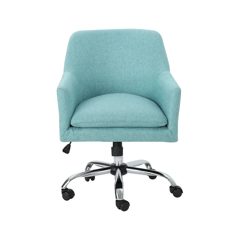 Chaise de bureau pivotante en tissu de style Mid-Century Modern – Piètement chromé, capacité de 136 kg