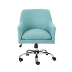 Chaise de bureau pivotante en tissu de style Mid-Century Modern – Piètement chromé, capacité de 136 kg