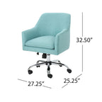Chaise de bureau pivotante en tissu de style Mid-Century Modern – Piètement chromé, capacité de 136 kg