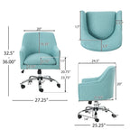 Chaise de bureau pivotante en tissu de style Mid-Century Modern – Piètement chromé, capacité de 136 kg