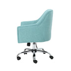 Chaise de bureau pivotante en tissu de style Mid-Century Modern – Piètement chromé, capacité de 136 kg