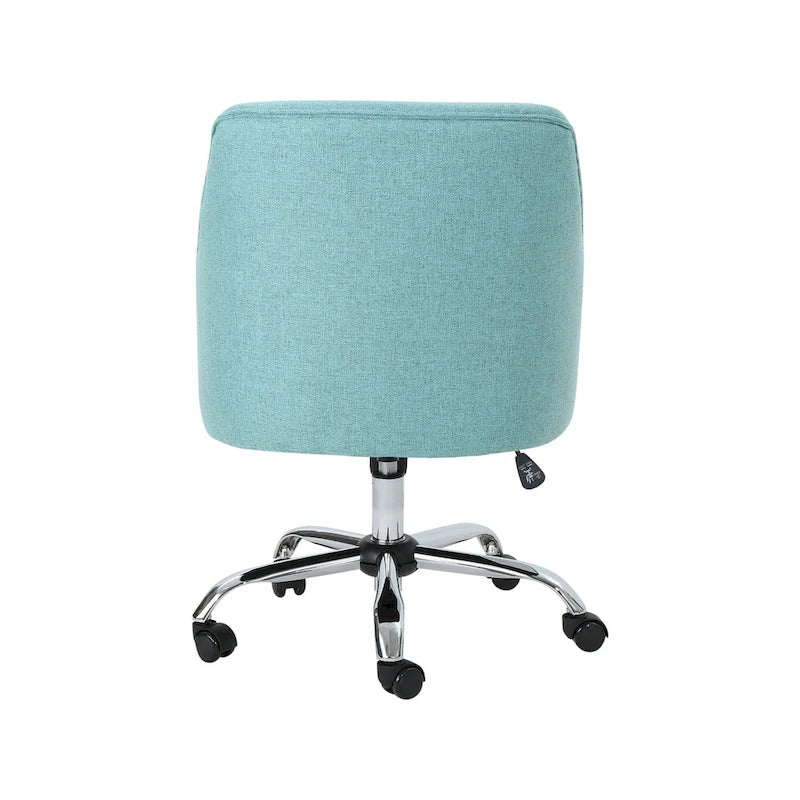 Chaise de bureau pivotante en tissu de style Mid-Century Modern – Piètement chromé, capacité de 136 kg